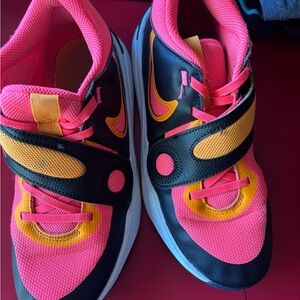 Women’s Nike Pink and Yellow Athletic Sneakers with Black Accents